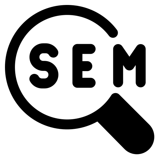 SEM icon no background in nlack colour